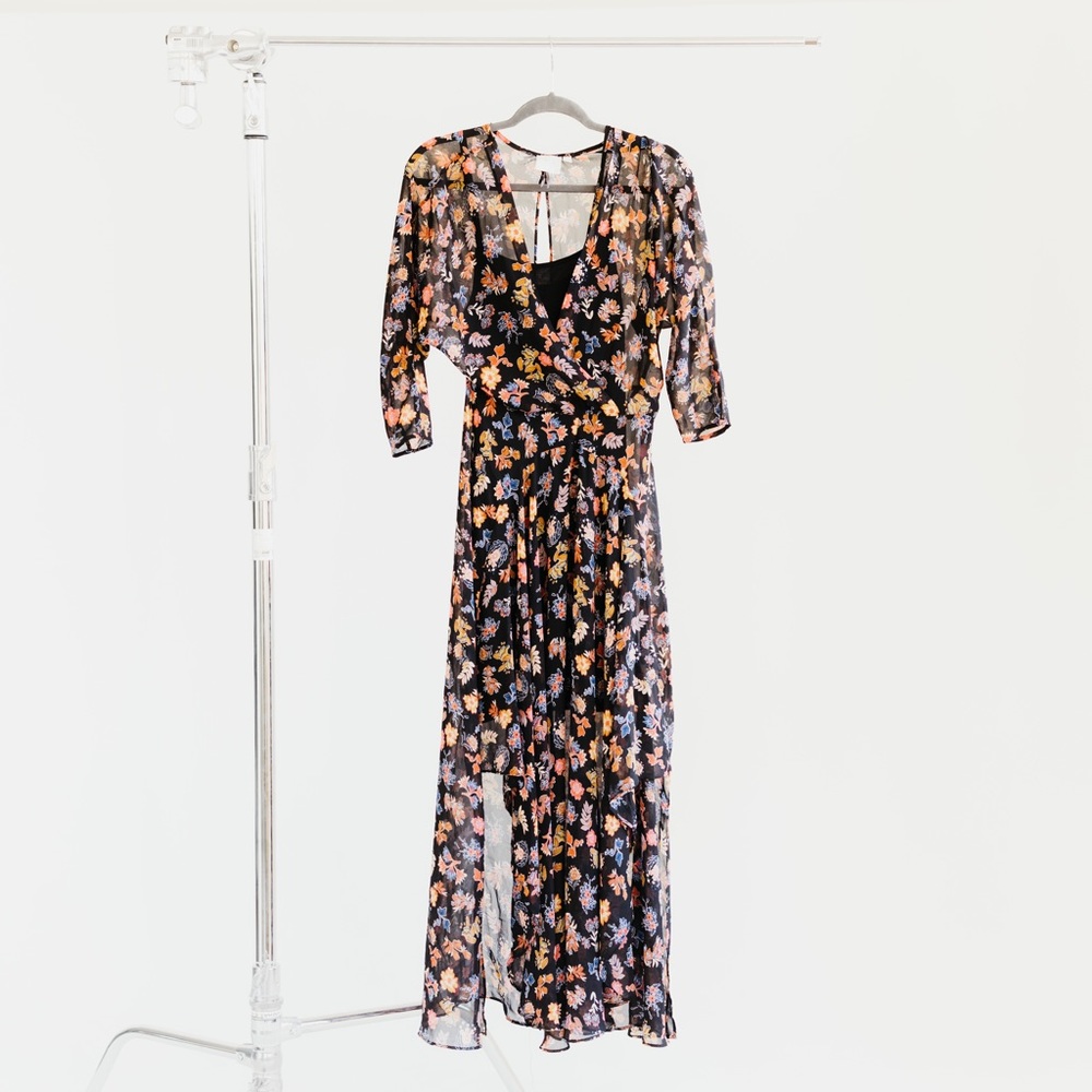 HD In Paris Black Floral Maxi Dress